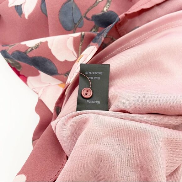 Lulus Rosalinda mauve floral print long sleeve shift dress - size small - Picture 7 of 8